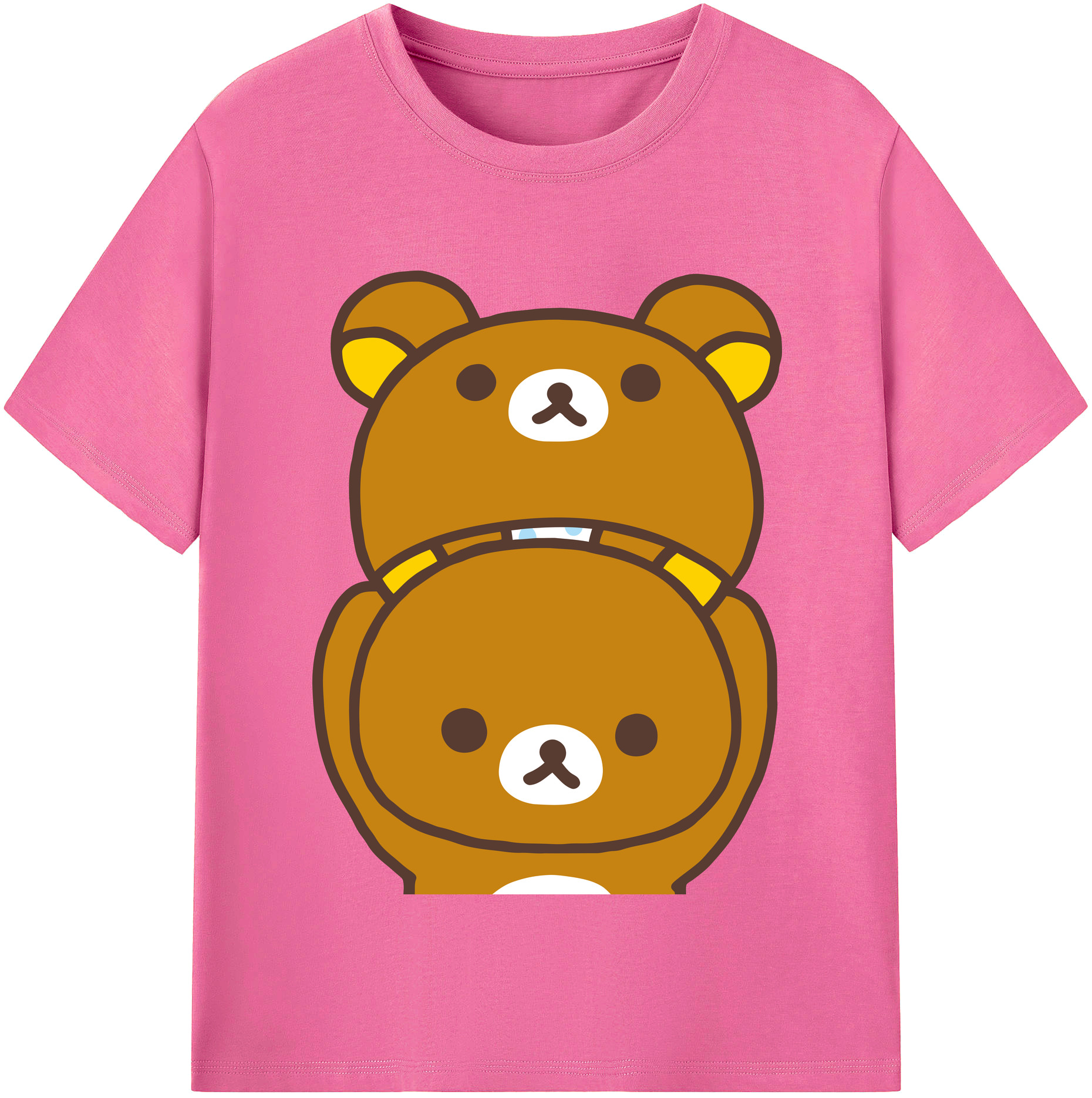 （画像用） リラックマ リラックマ キイロイトリ Rilakkuma Korilakkuma Kiiroitori レディースカジュアルプリントTシャツ（綿100％）